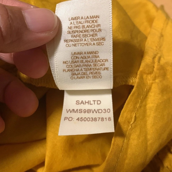 FRYE x ANTHROPOLOGIE Nuri Eyelet Wrap Dress in Dark Yellow‎ - Picture 8 of 10